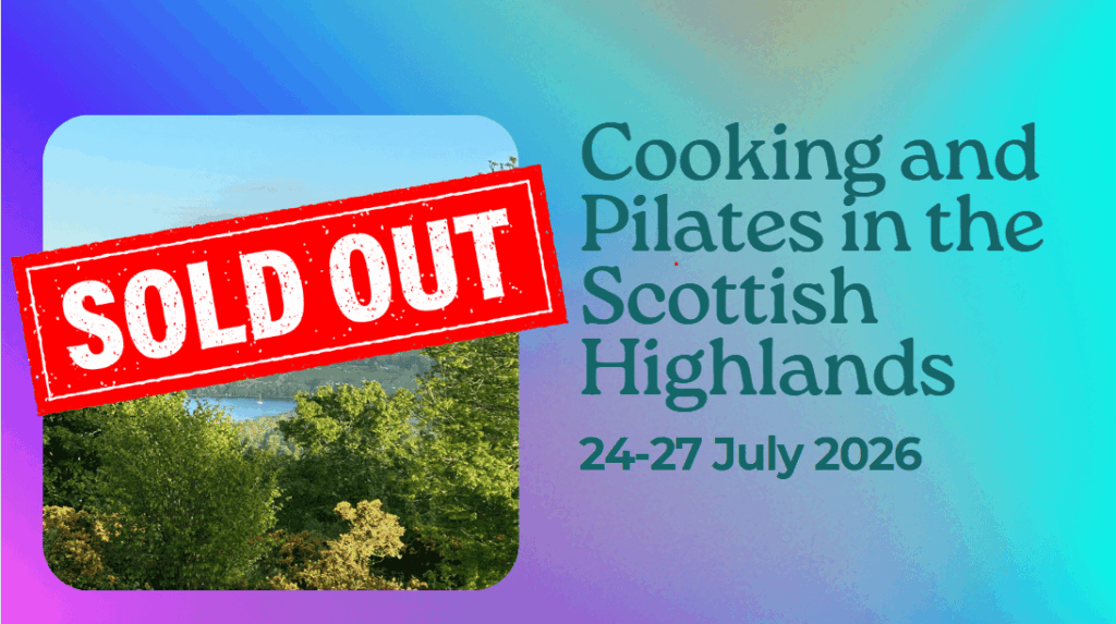 An imagine of the view at the retreat, with the name and date of the retreat, with a sold out sign over it.